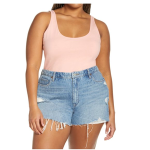 NWOT BP Double Scoop Tank Bodysuit in Pink Pudding (2X)‎